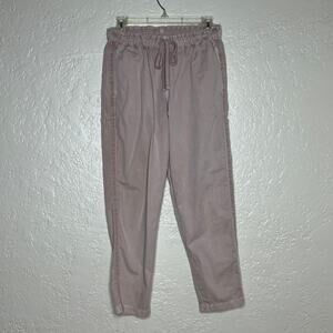 Xirena Women's Pink Cotton Drawstring Straight Leg Cropped Pants  Size Small